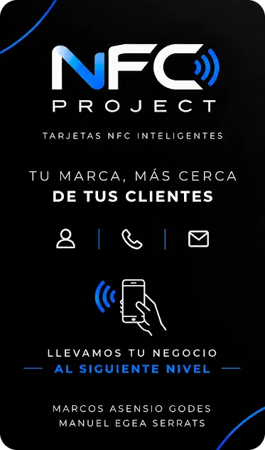 Tarjeta NFC negra de contacto digital